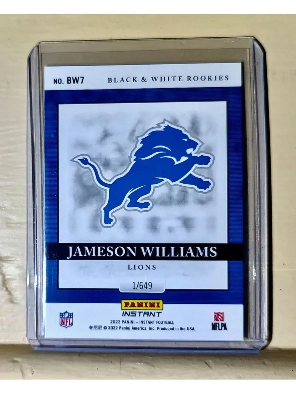 Jameson Williams 2022 Panini NFL Black & White Rookies #7 Football Card 1 of 649